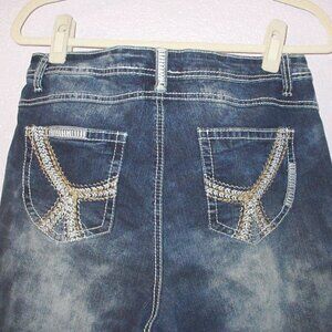 Vtg Y2K Revolt Women's Jeans Size 12 Stretch Denim Capri Acid Grunge 90s NOS